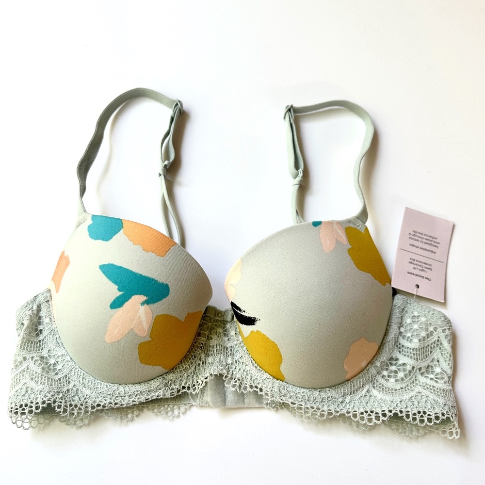 Auden Bra Demi Coverage Green Light Lift SZ 34A NWT